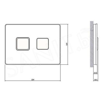 Кнопка для инсталляции Cersanit Square 63531