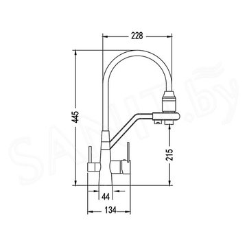 Смеситель для кухонной мойки Rose R558 под фильтр