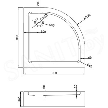 Душевой поддон Roxen Santi 20