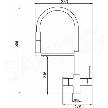 Смеситель для кухонной мойки Rose R758 под фильтр