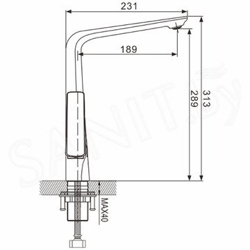 Смеситель для кухонной мойки Rose R1313F