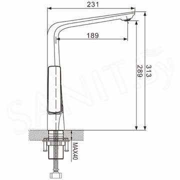 Смеситель для кухонной мойки Rose R1313H