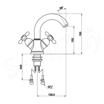Смеситель для умывальника Timo Ritz 0141FN