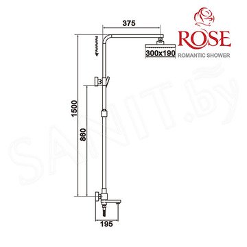 Душевая стойка Rose R1036H