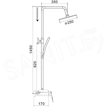 Душевая стойка Rose R1136