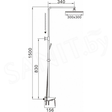 Душевая стойка Rose R2036