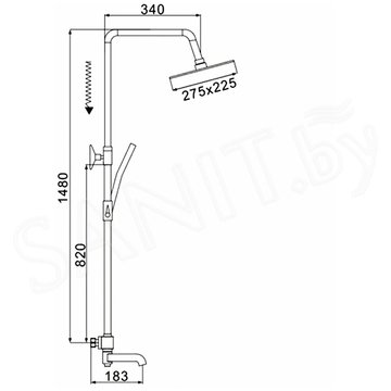 Душевая стойка Rose R3536H с термостатом