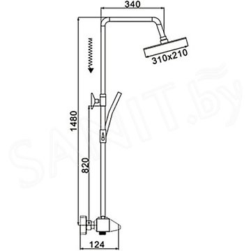 Душевая стойка Rose R3736H с термостатом