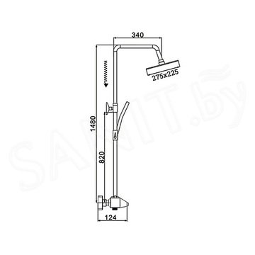 Душевая стойка Rose R3736 с термостатом