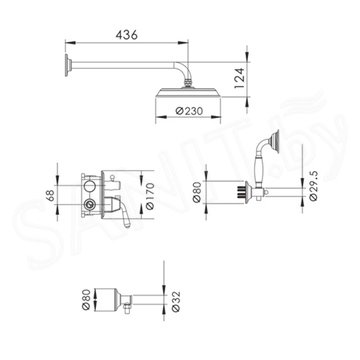 Душевая система скрытого монтажа Rose R0235Q