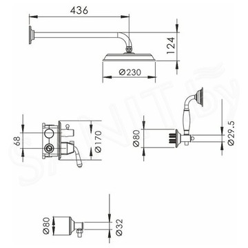 Душевая система скрытого монтажа Rose R0235E