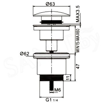 Донный клапан Rose RS31H