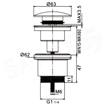 Донный клапан Rose RS31Q