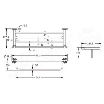 Полка для полотенец с держателем Rose RG1008Q