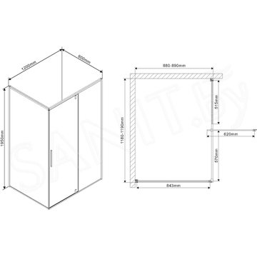 Душевой уголок Vincea Slim VPR-2SL9012CLB
