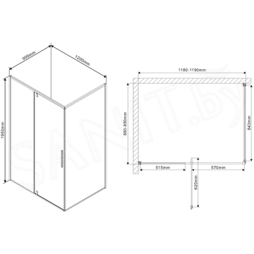 Душевой уголок Vincea Slim VPR-2SL9012CL