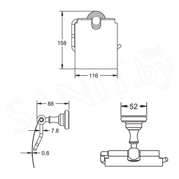 Держатель для туалетной бумаги Rose RG1105Q