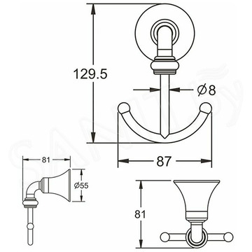 Крючок Rose RG1221 двойной