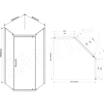 Душевой уголок Vincea Stresa VSP-1S900CL / VSP-1S100CL