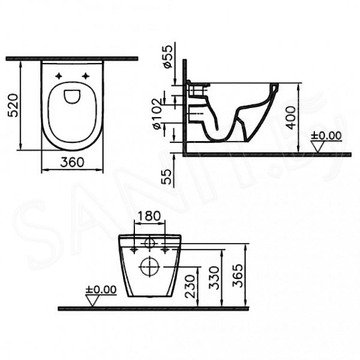 Подвесной унитаз Vitra S50 7740B003-0075