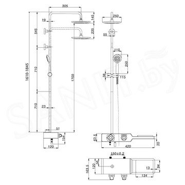 Душевая стойка Lemark Tropic LM7009C с термостатом