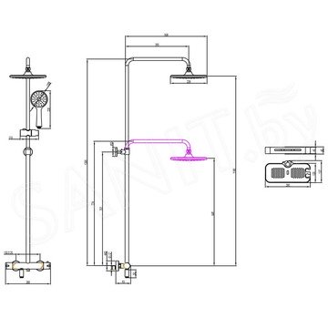 Душевая стойка Lemark Tropic LM7010C с термостатом