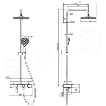 Душевая стойка Lemark Tropic LM7011C с термостатом