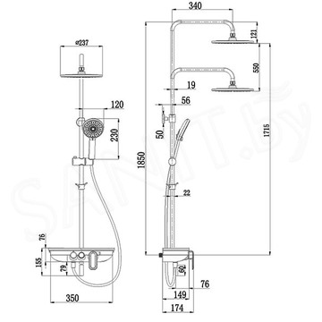 Душевая стойка Lemark Tropic LM7012BL