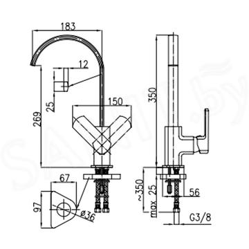 Смеситель для кухонной мойки Armatura Korund 4003-915-00