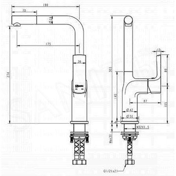 Смеситель для кухонной мойки Lemark Ursus LM7205BL / LM7205BLR