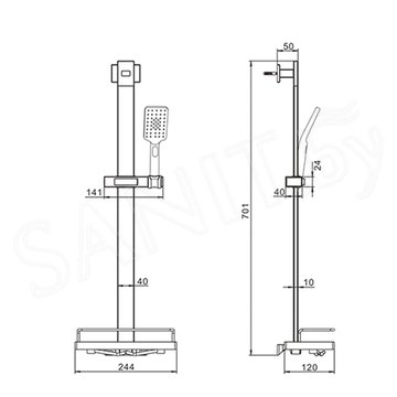 Душевой гарнитур Rose R159