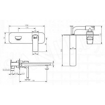 Смеситель встраиваемый Lemark Ursus LM7226BL (1 функция)