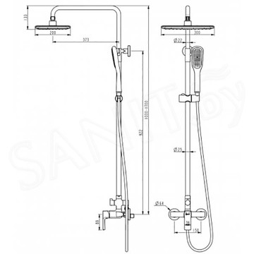 Душевая стойка Lemark Ursus LM7260BL