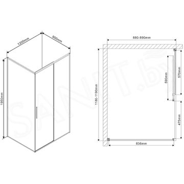 Душевой уголок Vincea Slim VSR-2SL9012CLB