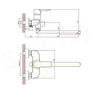 Смеситель для ванны Cron CN20095