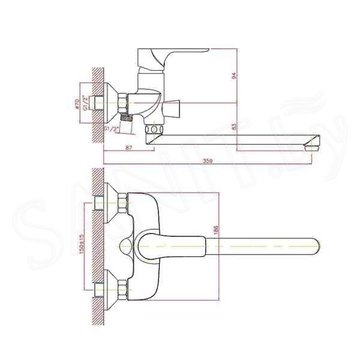 Смеситель для ванны Cron CN22172