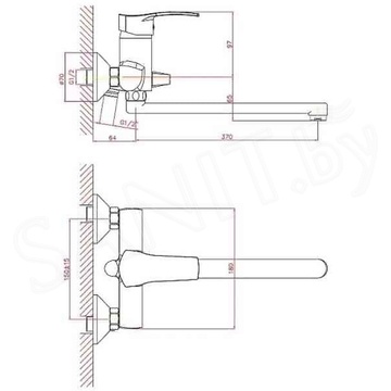 Смеситель для ванны Cron CN2270