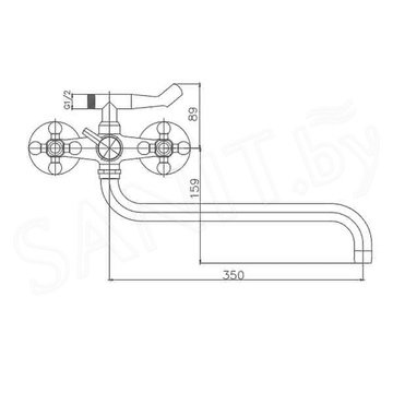 Смеситель для ванны Cron CN2619-2