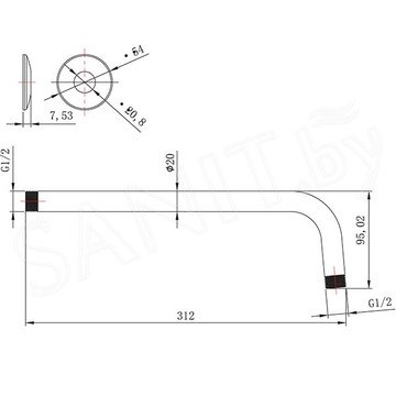 Кронштейн для верхнего душа Lemark LM8029C