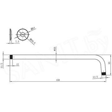 Кронштейн для верхнего душа Lemark LM8030C