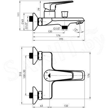 Смеситель для ванны Rubineta Deli-10/K D10K08