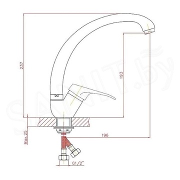 Смеситель для кухонной мойки Cron CN4113-2