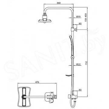 Душевая стойка Lemark LM8806C