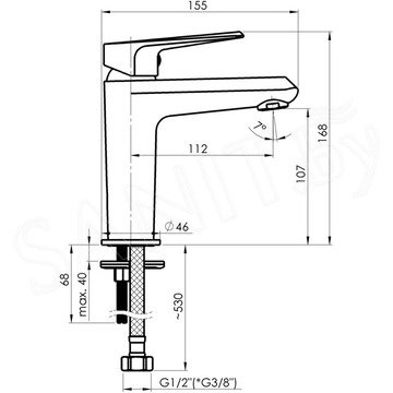 Смеситель для умывальника Rubineta Deli-18 D80008