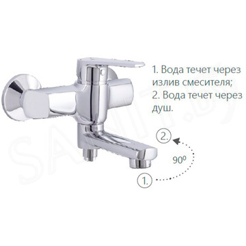 Смеситель для ванны Rubineta Deli-10/K (SW) D1PK08