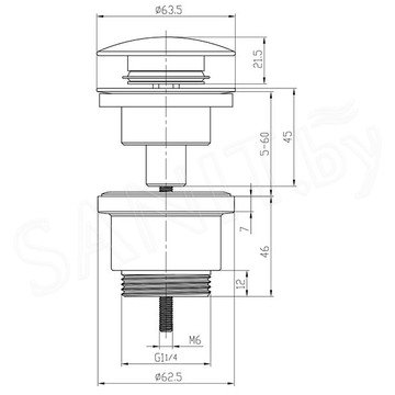 Донный клапан Lemark LM8500BL / LM8500GM