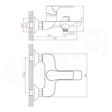 Смеситель для ванны Cron CN61172