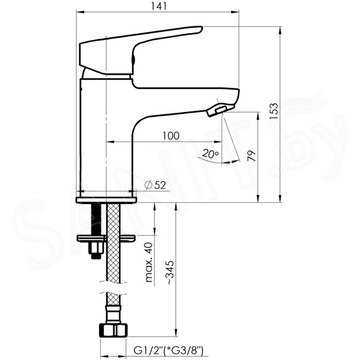 Смеситель для умывальника Rubineta Uno-18 (BK2) N800661