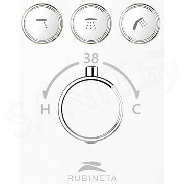 Смеситель встраиваемый Rubineta Thermo-3F PM0016 термостатический