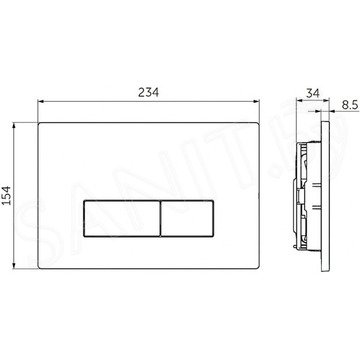 Система инсталляции для подвесного унитаза Ideal Standard W370567 с кнопкой W3708AA